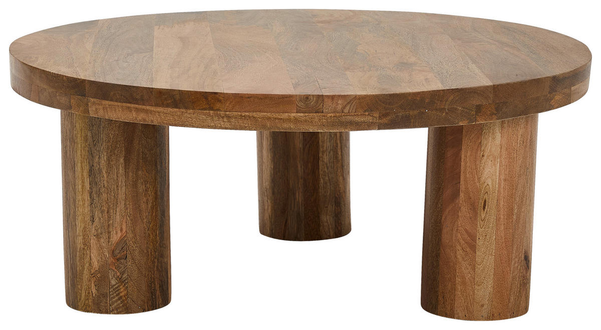 COUCHTISCH Mangoholz vollmassiv rund Naturfarben  - Naturfarben, Design, Holz (85/35/85cm) - Livetastic