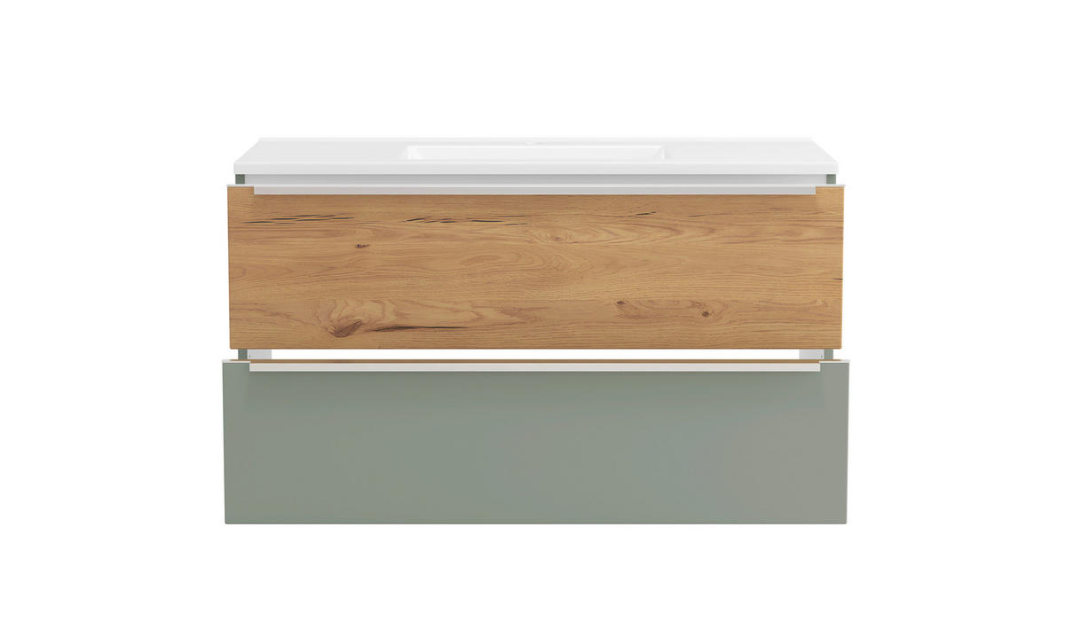 BADEZIMMER 2-teilig  in  - Schilfgrün/Wildeiche, Trend, Glas/Holzwerkstoff (100/200/47cm) - Held
