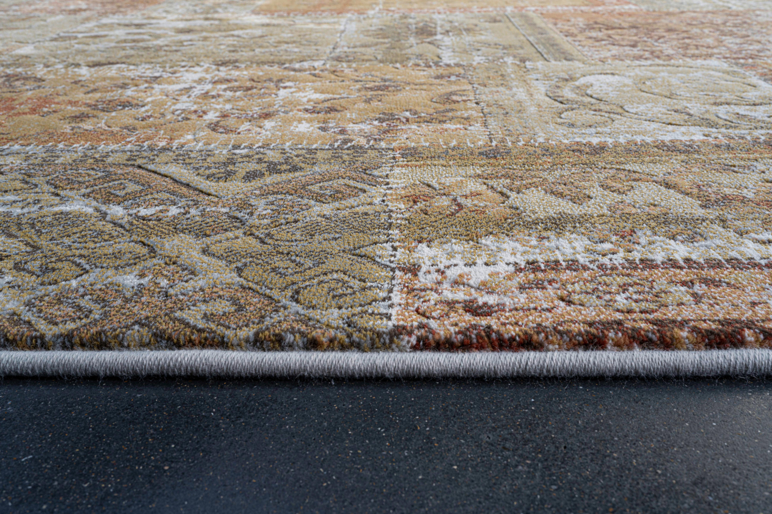 Thumbnail - Novel Webteppich Argentum, Creme, Gold, Terracotta, Textil, Patchwork, rechteckig, 160x230 cm, Oeko-Tex® Standard 100, f...