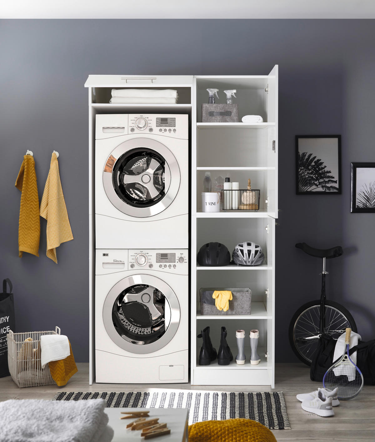 HAUSWIRTSCHAFTSRAUM 117/200/67,6 cm  in Weiß  - Weiß, KONVENTIONELL, Holzwerkstoff (117/200/67,6cm) - Respekta