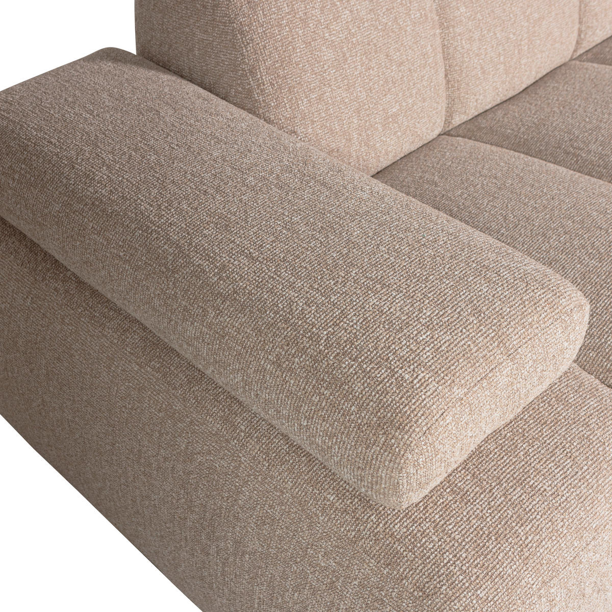 ECKSOFA Mojo Beige Bouclé  - Beige/Schwarz, Design, Kunststoff/Textil (284/160cm) - Livetastic