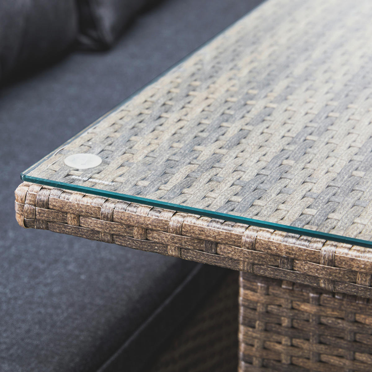 DINING-LOUNGESET 177/231 cm Eisen  - Dunkelgrau/Grau, MODERN, Glas/Kunststoff (177/231cm) - Ambia Garden