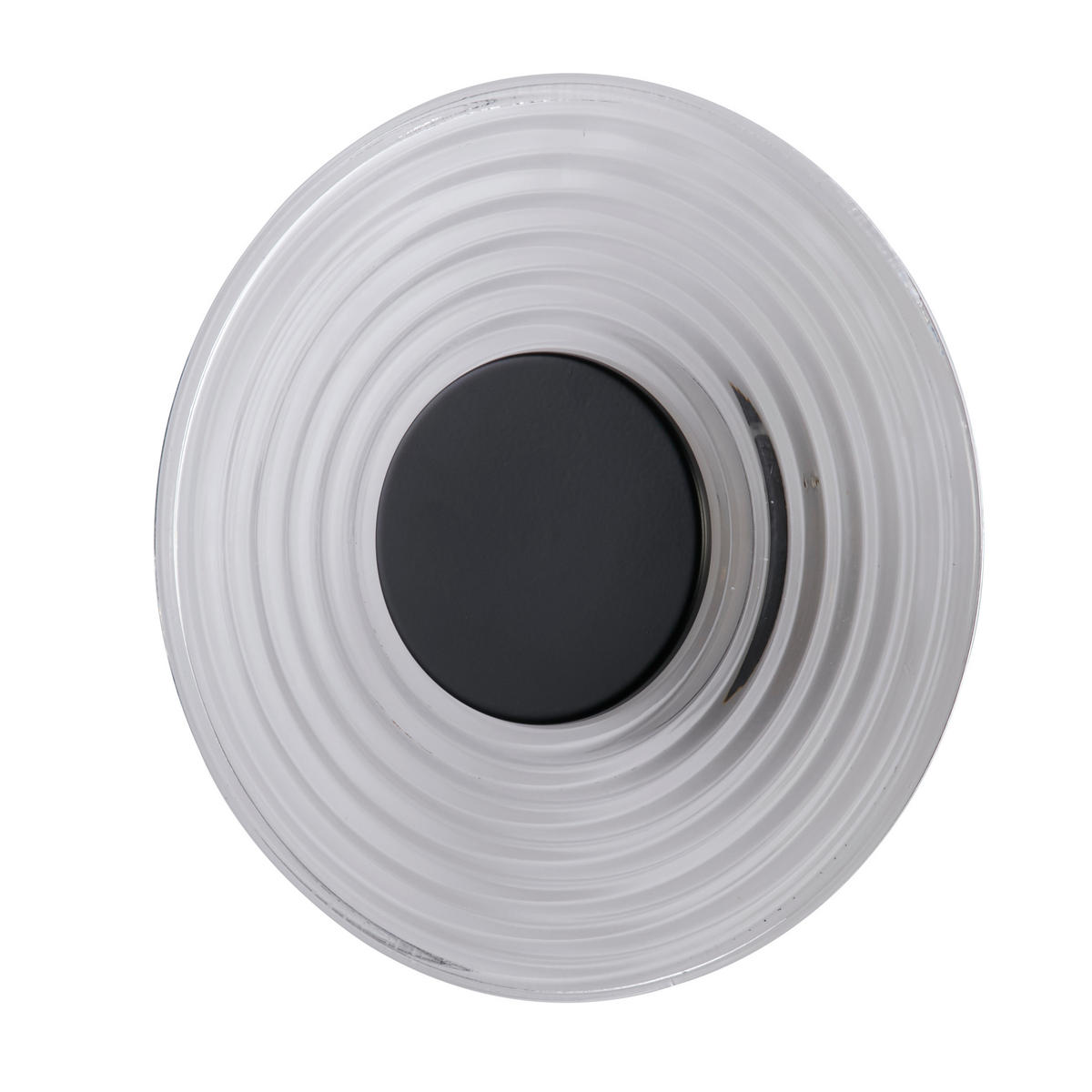 LED-DECKENLEUCHTE 30/6 cm   - Transparent/Schwarz, KONVENTIONELL, Glas/Metall (30/6cm)