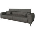BIGSOFA Webstoff Dunkelgrau  - Dunkelgrau/Schwarz, KONVENTIONELL, Textil/Metall (280/80/110cm) - Carryhome