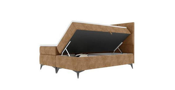 BOXBETT 180/200 cm  in Hellbraun  - Hellbraun/Schwarz, KONVENTIONELL, Textil/Metall (180/200cm) - Carryhome