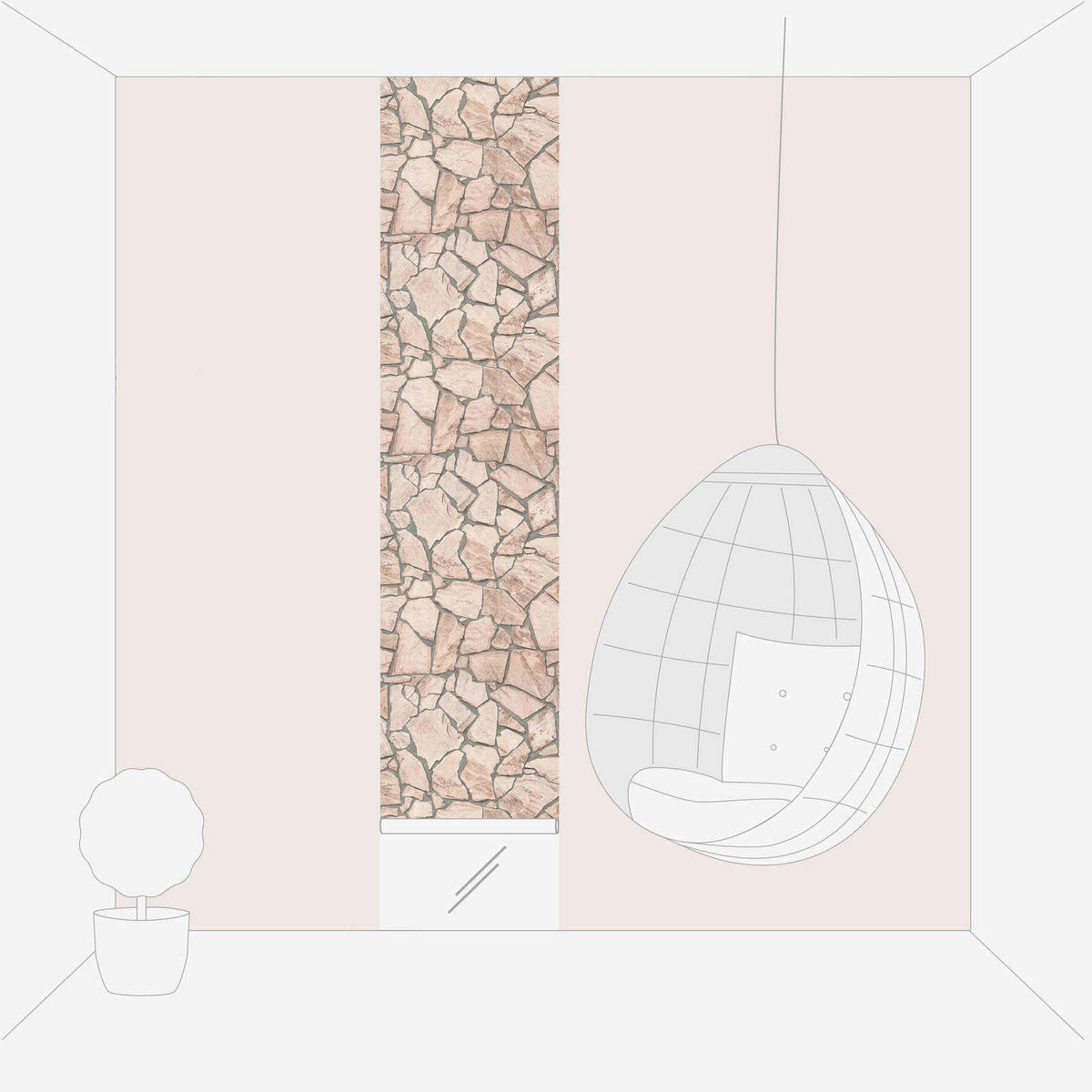 FOTOTAPETE  - Terracotta/Grau, Design (52/250cm)
