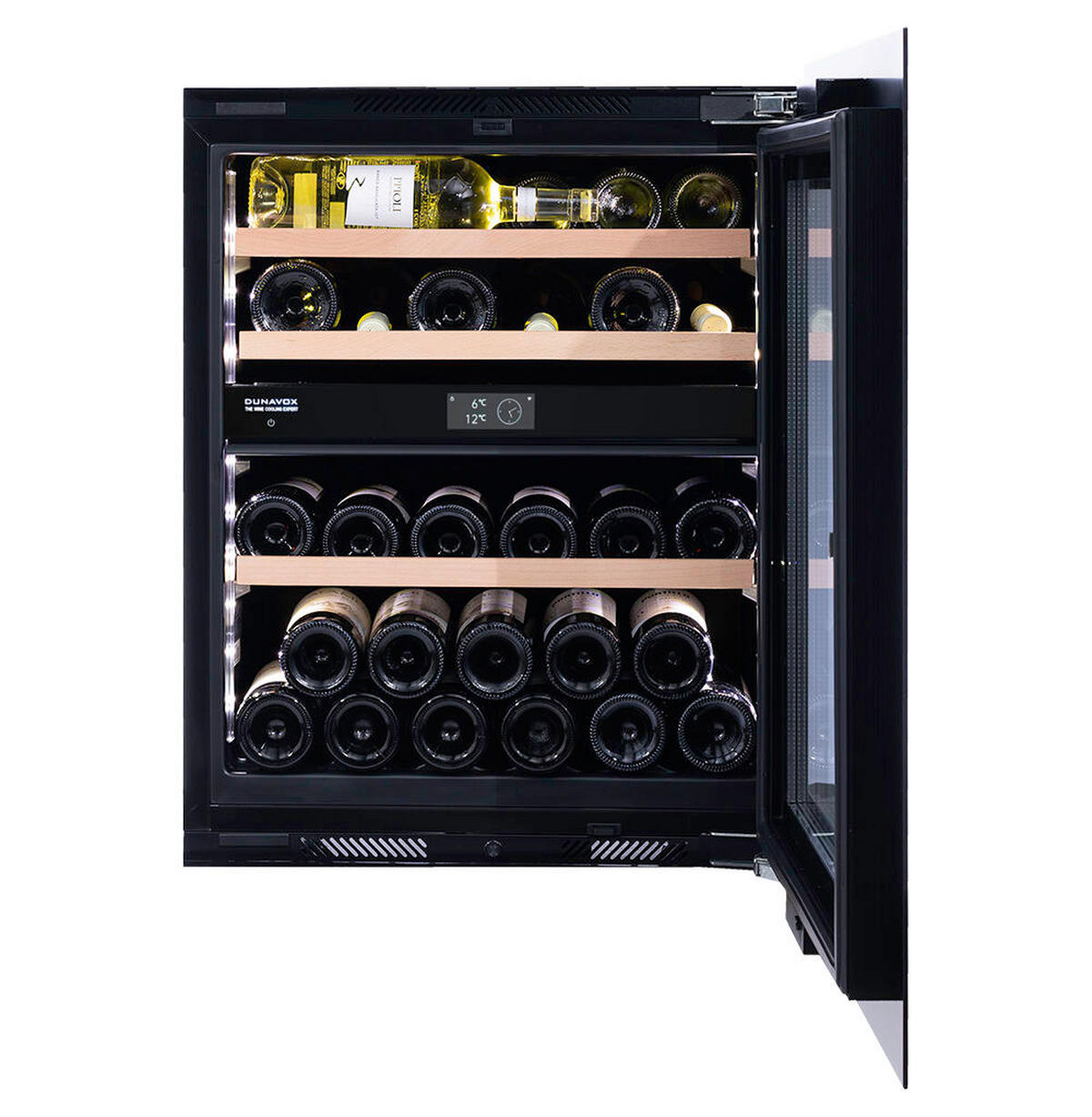 WEINKÜHLSCHRANK DVN-32.85DB.TO  - Schwarz, Basics, Glas/Holz (59/71,5/59cm)