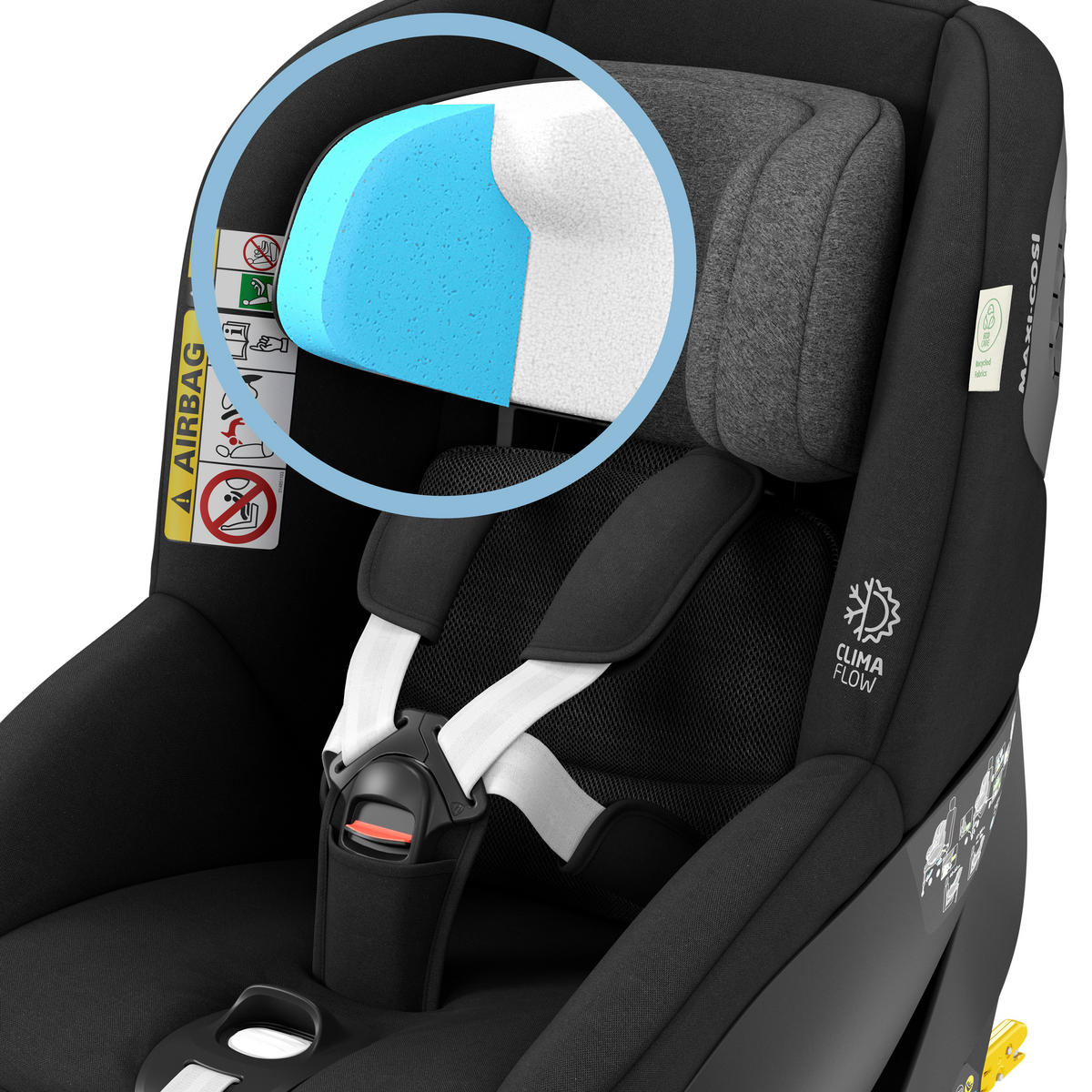 AUTO-SEDIŠTE ZA DECU  Mica Pro Eco  - crna, Osnovno, tekstil/metal (44,2/64,8/68,3cm) - Maxi-Cosi