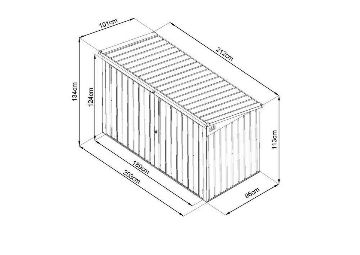 MÜLLTONNENBOX - Anthrazit, Basics, Metall (212/134/101cm)