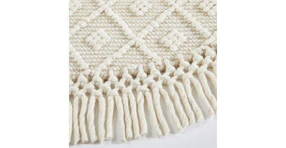 HANDWEBTEPPICH 120 cm Sylt Silberfarben, Beige  - Beige/Silberfarben, Natur, Textil (120cm) - Linea Natura