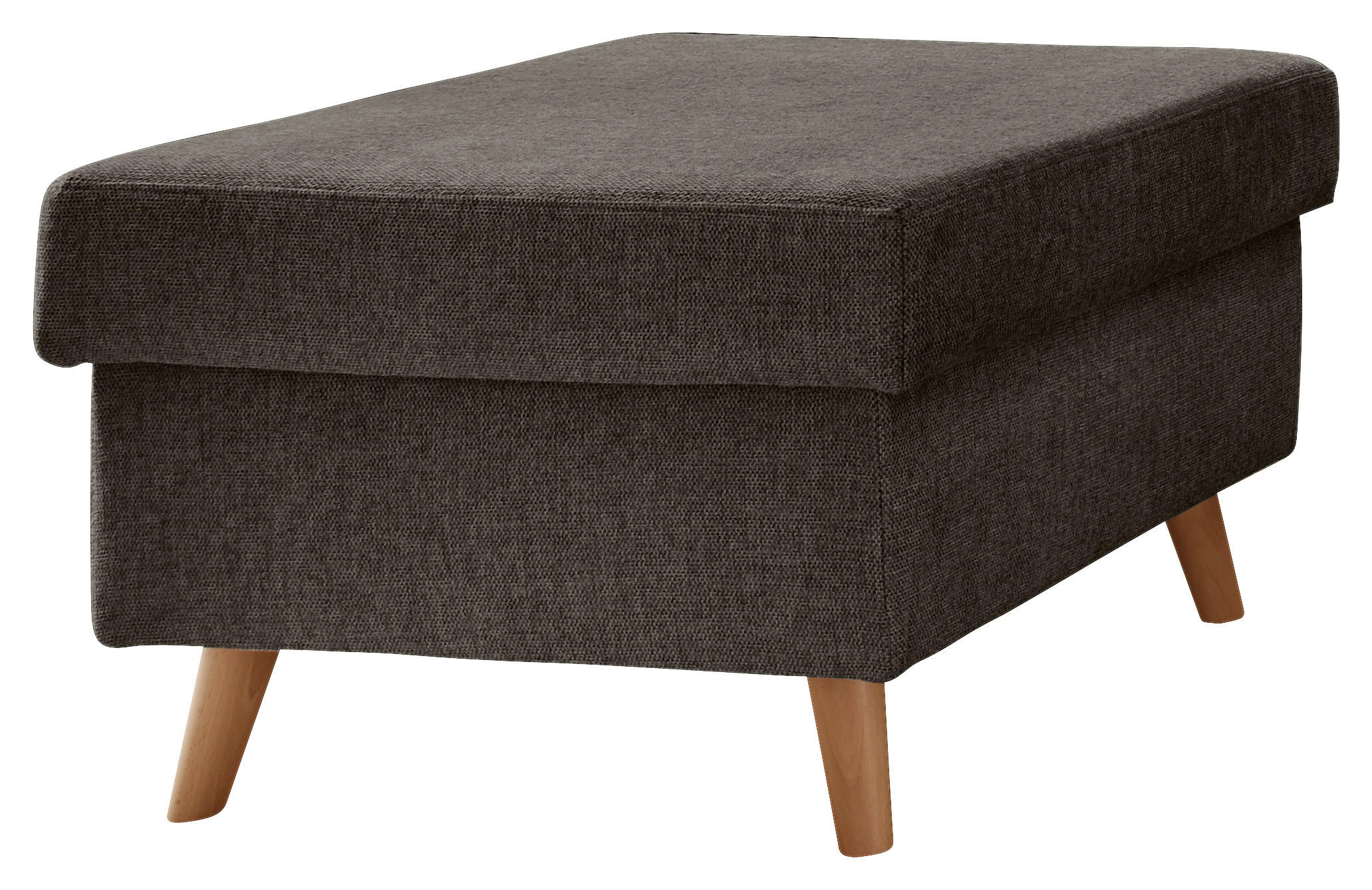HOCKER Struktur Braun - Naturfarben/Braun, KONVENTIONELL, Holz/Textil (61/43/61cm) - P & B