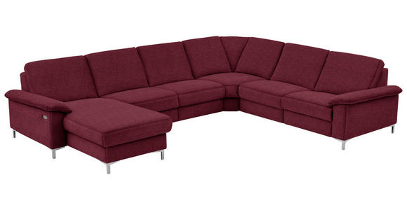 WOHNLANDSCHAFT in Chenille Rot - Rot/Alufarben, Design, Textil/Metall (170/333/265cm) - Dieter Knoll