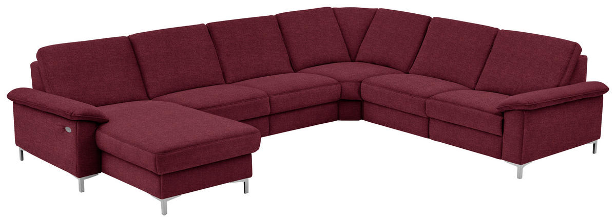 WOHNLANDSCHAFT in Chenille Rot  - Rot/Alufarben, Design, Textil/Metall (170/333/265cm) - Dieter Knoll