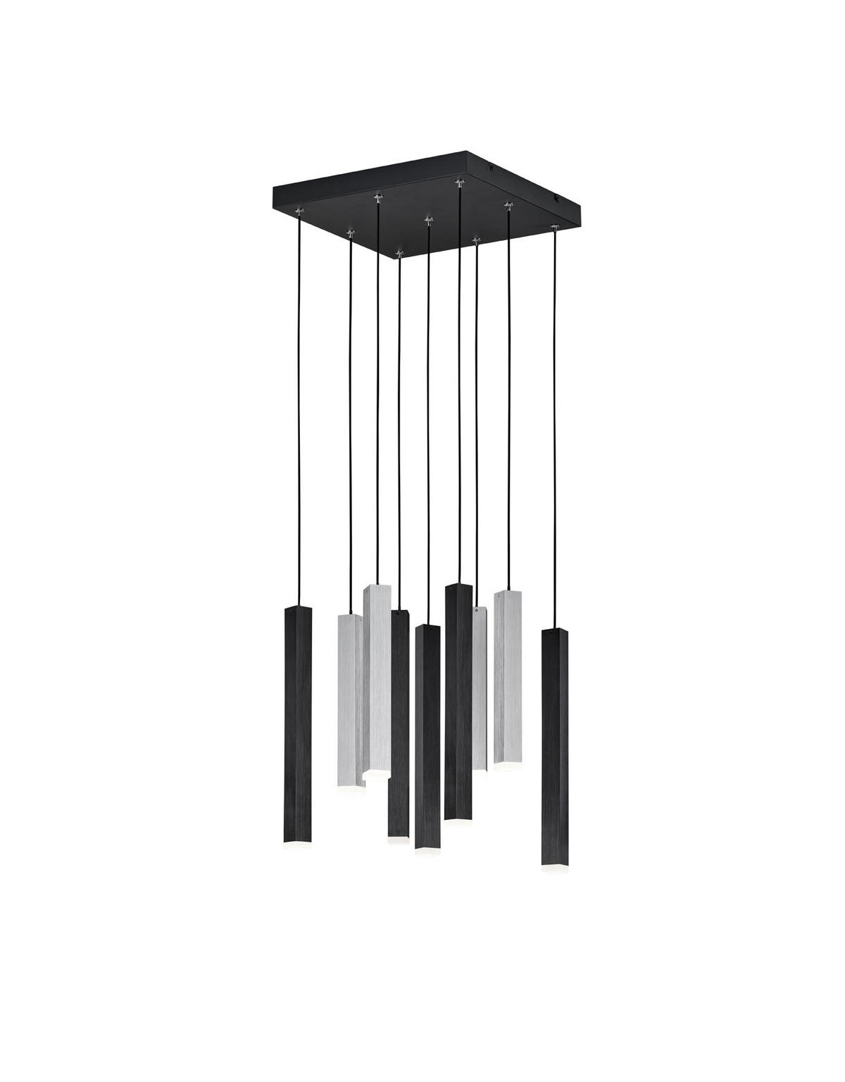 LED-HÄNGELEUCHTE CIVETO 35/35/240 cm   - Schwarz, Design, Metall (35/35/240cm) - Cinque