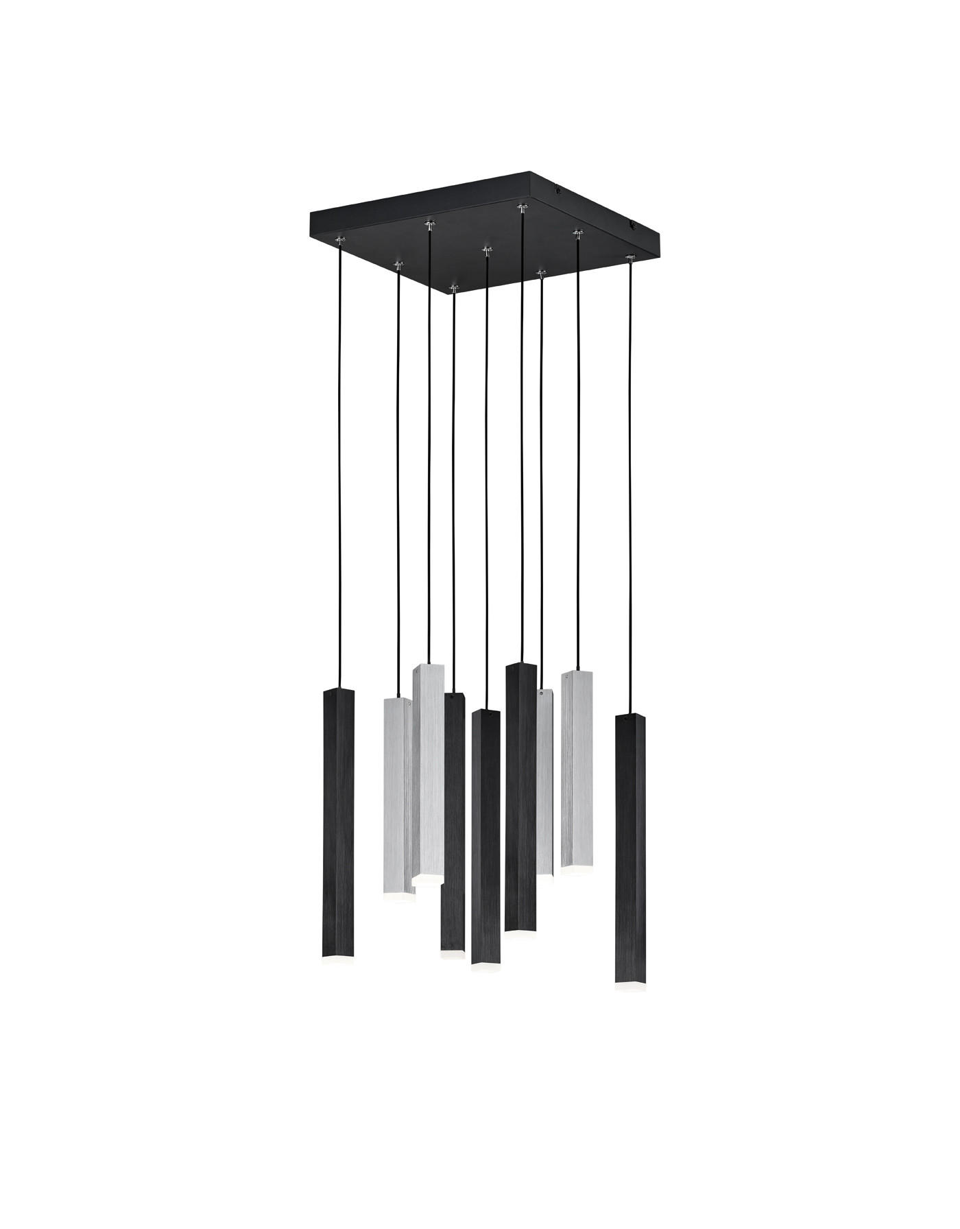 Cinque Led-Hängeleuchte Civeto Schwarz, Nickel 35x240x35 cm