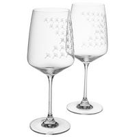 ROTWEINGLAS Faded Cornflower 520 ml 2-teilig  - Design, Glas (8,8/22,5cm) - Joop!