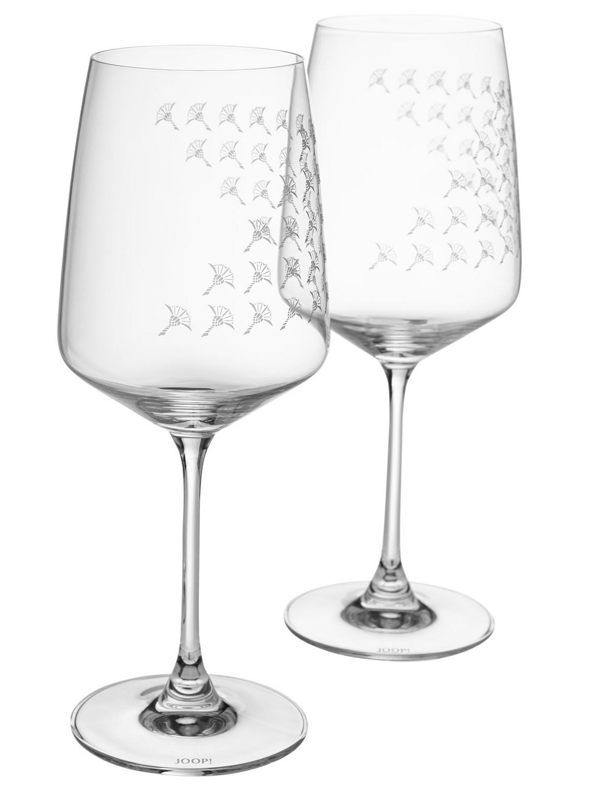 ROTWEINGLAS Faded Cornflower 520 ml 2-teilig  - Design, Glas (8,8/22,5cm) - Joop!