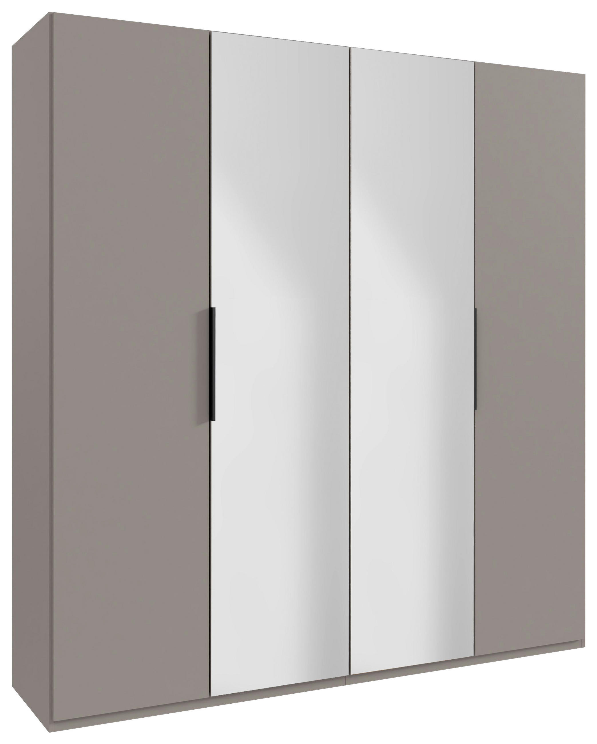DREHTÜRENSCHRANK 200/216/58 cm,  in Sahara, 4-türig  - Schwarz/Sahara, MODERN, Holzwerkstoff/Metall (200/216/58cm) - MID.YOU