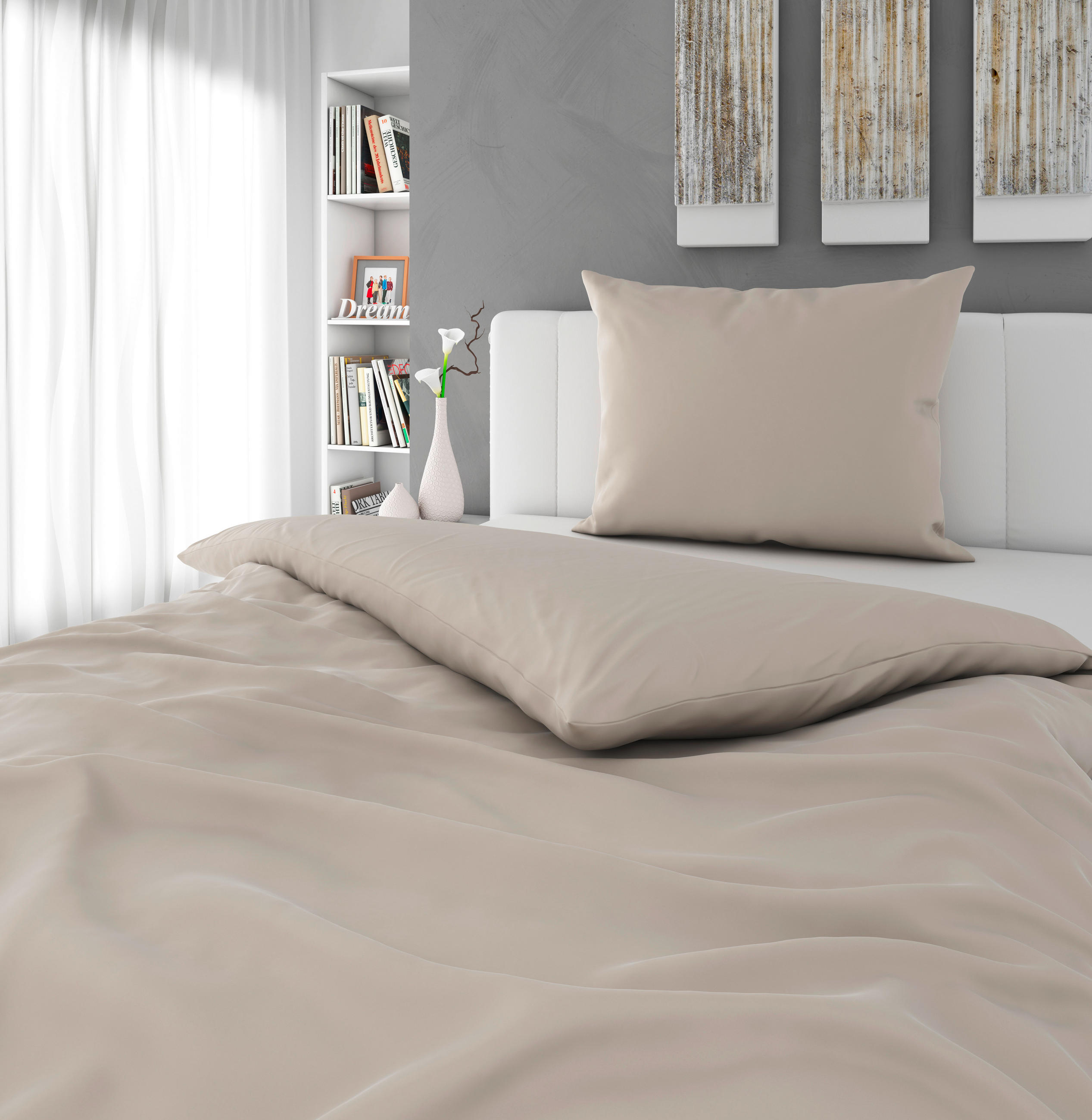 BETTWÄSCHE TANJA Satin 140/200 cm  - Beige, Basics, Textil (140/200cm) - Novel