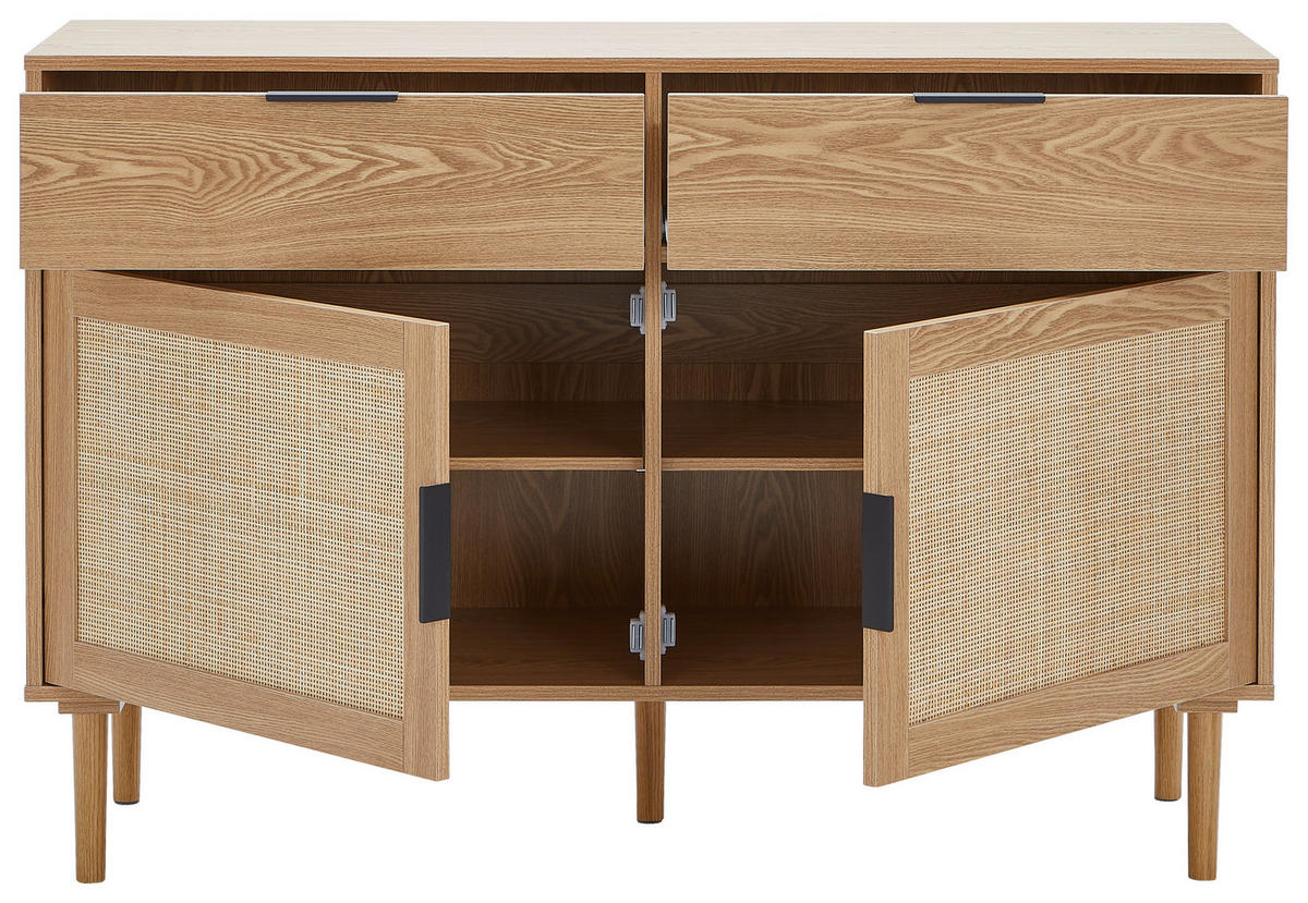 SIDEBOARD  in 120/80/39 cm  - Schwarz/Naturfarben, Natur, Holz/Holzwerkstoff (120/80/39cm) - MID.YOU