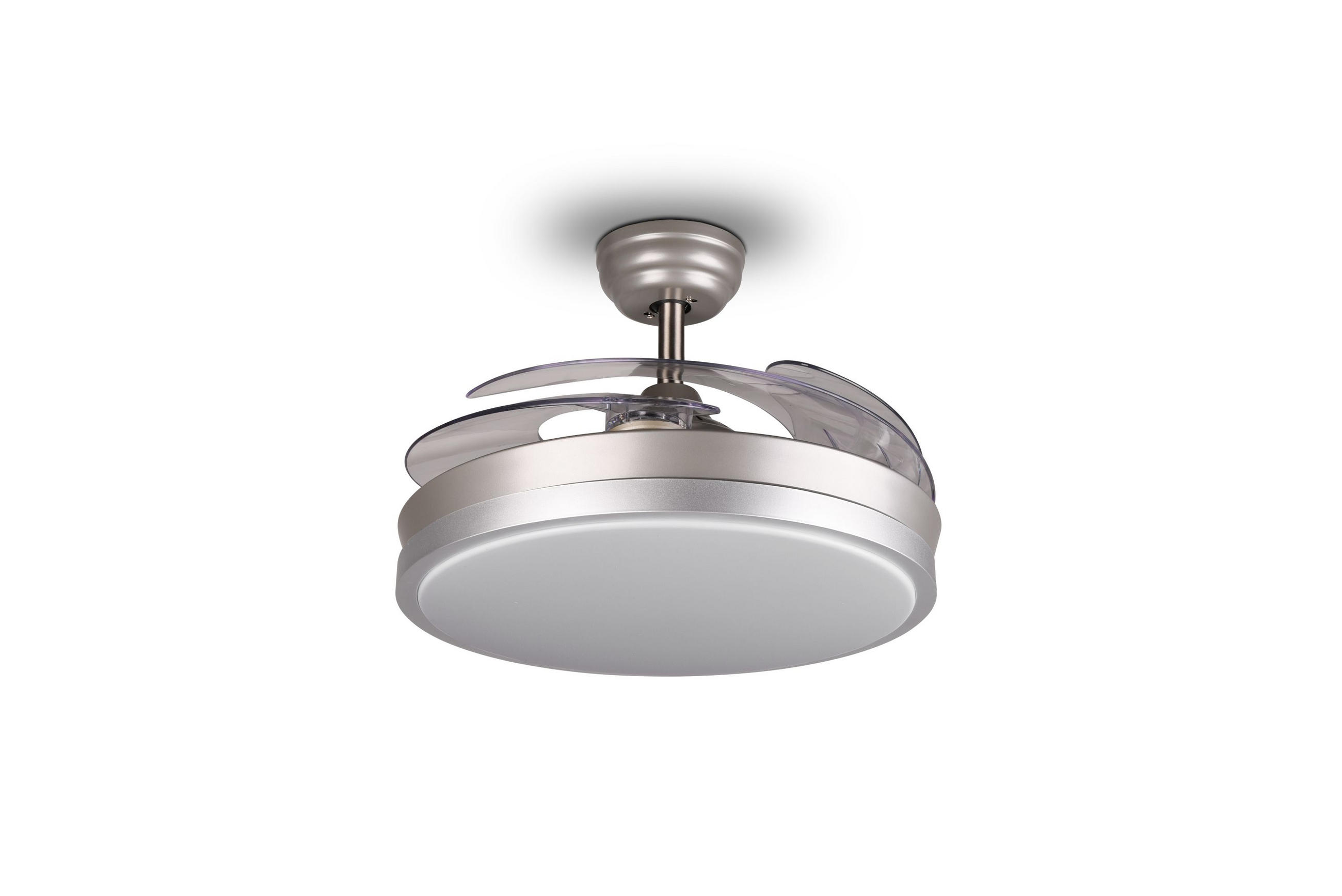 VENTILATOR STROPNI srebrne boje, bijela prozirno - bijela/srebrne boje, Lifestyle, metal/plastika (116/50cm) - Mican