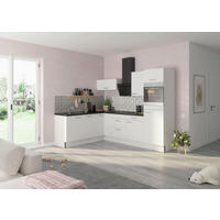 ECKKÜCHE 200/270 cm  in Weiß  - Edelstahlfarben/Anthrazit, Basics, Holzwerkstoff/Metall (200/270cm) - Optifit