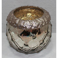 TEELICHTGLAS  - Silberfarben, Design, Glas (10/10/8,5cm) - Cor Mulder