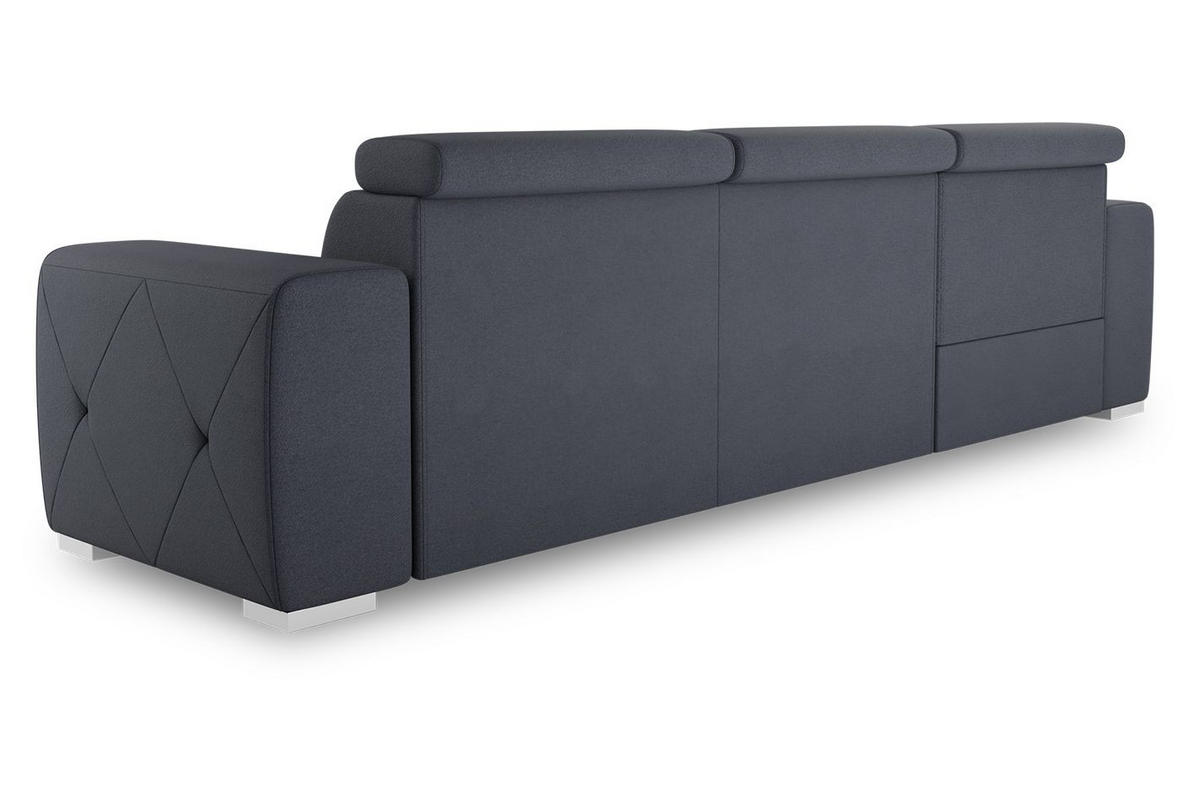 ECKSCHLAFSOFA in Blau, Grau Textil   - Blau/Silberfarben, Design, Textil (195/296cm) - MID.YOU