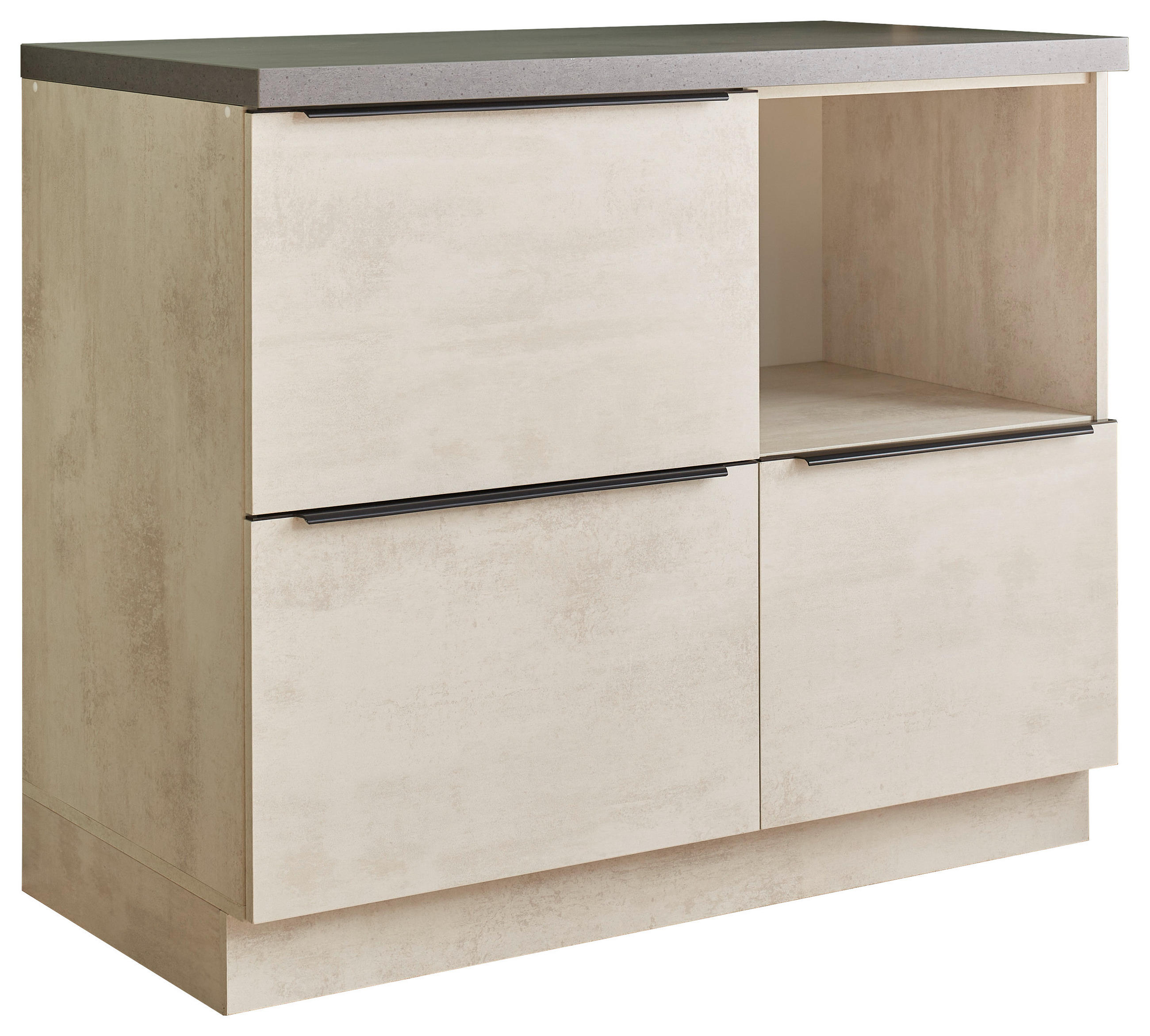 KÜCHENUNTERSCHRANK 110/94/60 cm  in Anthrazit, Weiß  - Anthrazit/Schwarz, Design, Holzwerkstoff/Kunststoff (110/94/60cm) - MID.YOU
