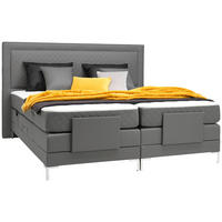 BOXSPRINGOVÁ POSTEĽ, 180/200 cm, sivá - sivá/hliníková, Design, kov/textil (180/200cm) - Welnova