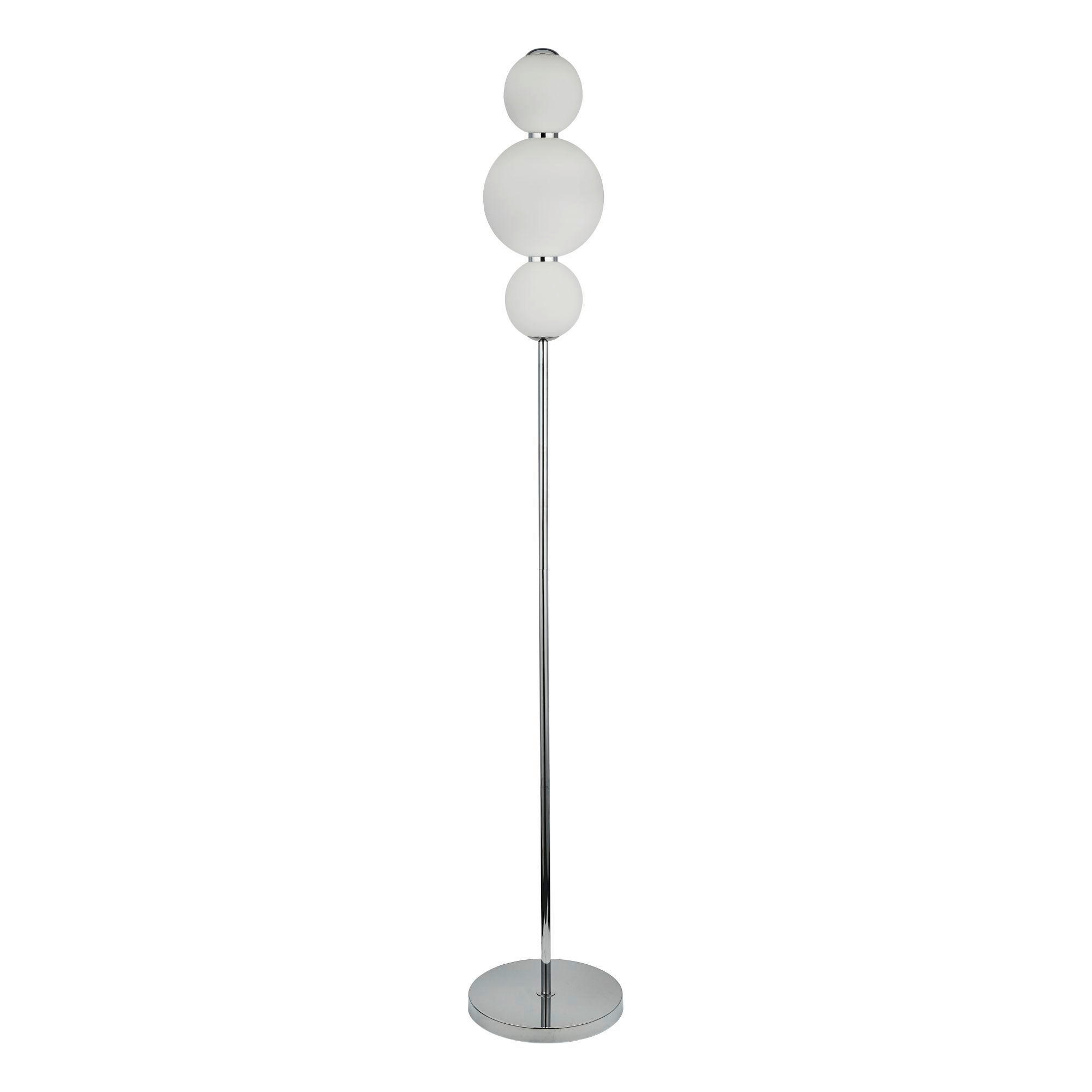 LED-STEHLEUCHTE 25/151 cm    - Chromfarben/Weiß, Basics, Glas/Metall (25/151cm)