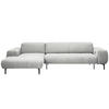 ECKSOFA in Chenille Weiss  - Weiss/Schwarz, Design, Textil/Metall (167/311cm) - Xora