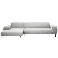 ECKSOFA in Chenille Weiss  - Weiss/Schwarz, Design, Textil/Metall (167/311cm) - Xora