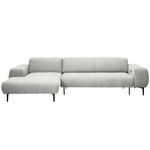 ECKSOFA in Chenille Weiß  167/311 cm  - Schwarz/Weiß, Design, Textil/Metall (167/311cm) - Xora