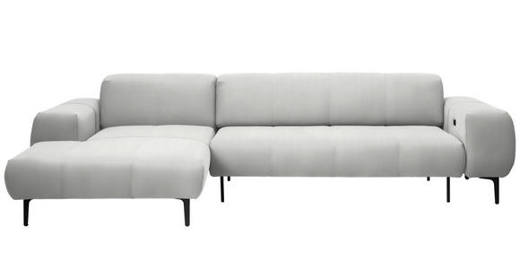 ECKSOFA in Chenille Weiß 167/311 cm - Schwarz/Weiß, Design, Textil/Metall (167/311cm) - Xora