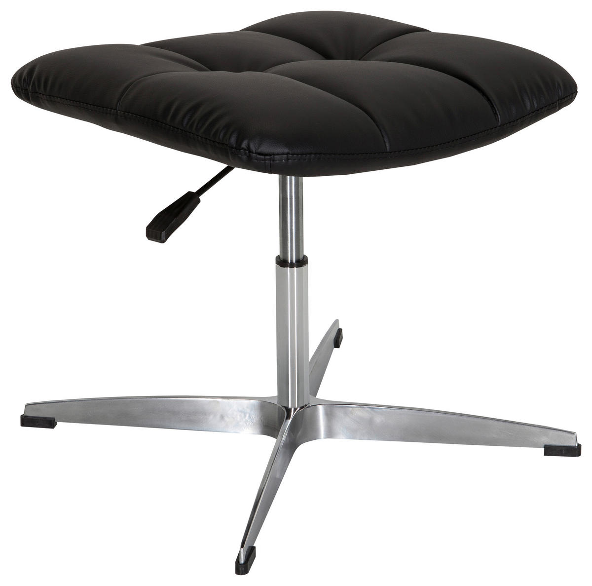 BÜROHOCKER Schwarz  - Silberfarben/Schwarz, MODERN, Textil/Metall (47/38/47cm) - MID.YOU