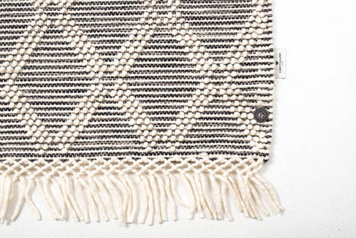 HANDWEBTEPPICH 65/135 cm Colored Macrame one Grau, Weiß  - Weiß/Grau, KONVENTIONELL, Textil (65/135cm) - Tom Tailor
