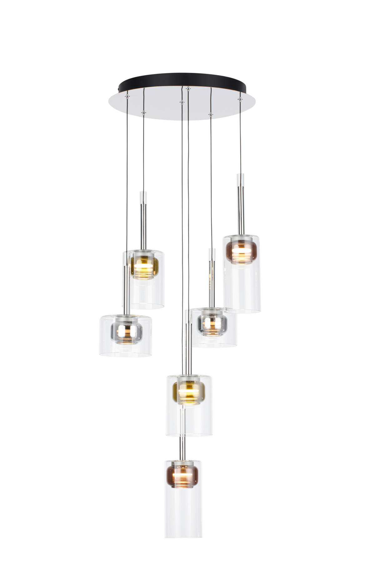 LED-HÄNGELEUCHTE Split 46/150 cm  - Klar/Chromfarben, Design, Glas/Kunststoff (46/150cm) - Dieter Knoll