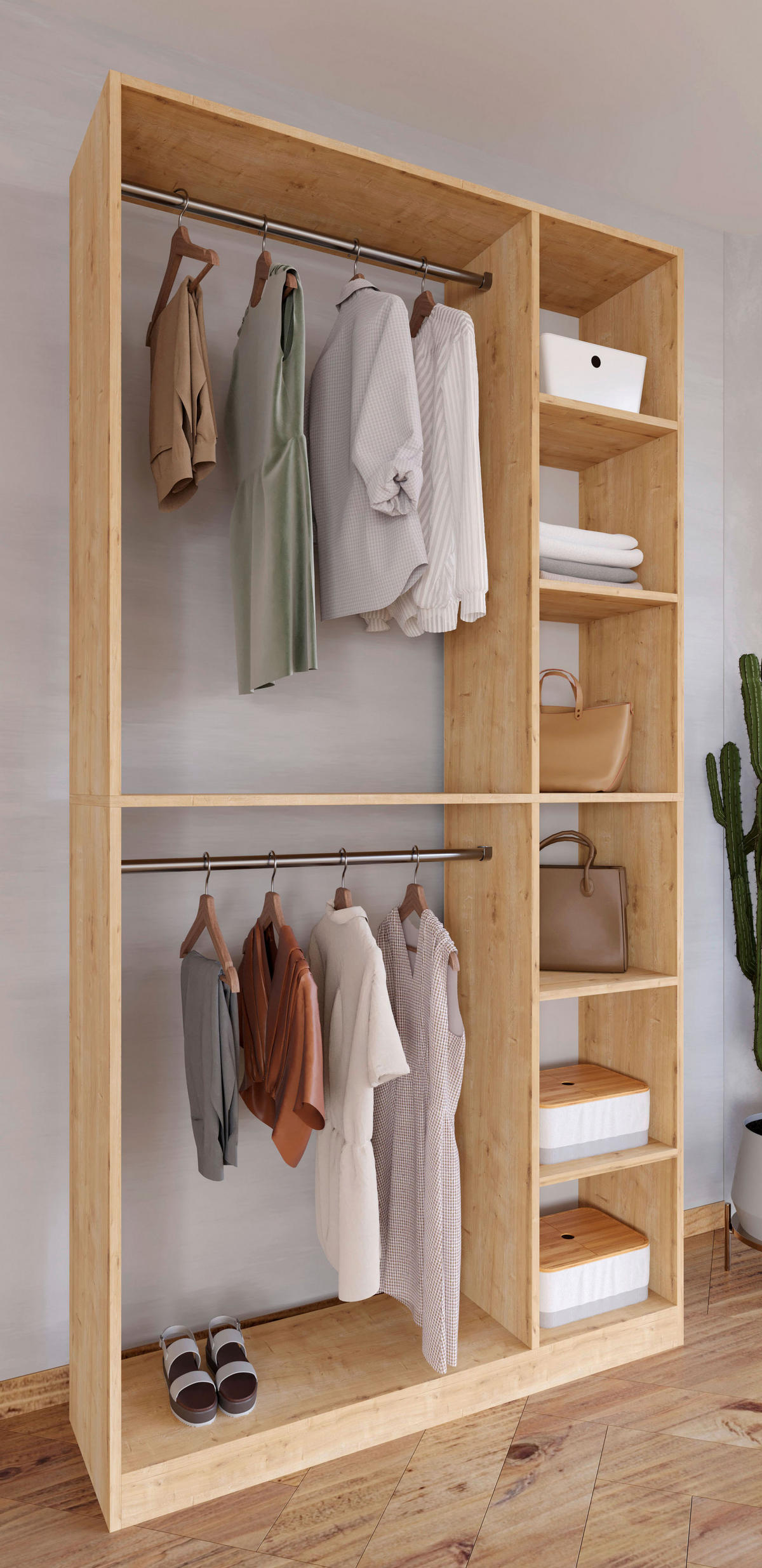 KLEIDERSCHRANK in Honigeiche  - Honigeiche, Design, Holzwerkstoff (110/211/35cm) - MID.YOU