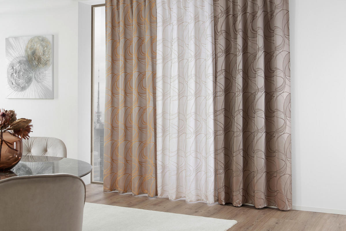 KÉSZFÜGGÖNY részben fényzáró  - barna, Konventionell, műanyag (140/245cm) - Esposa