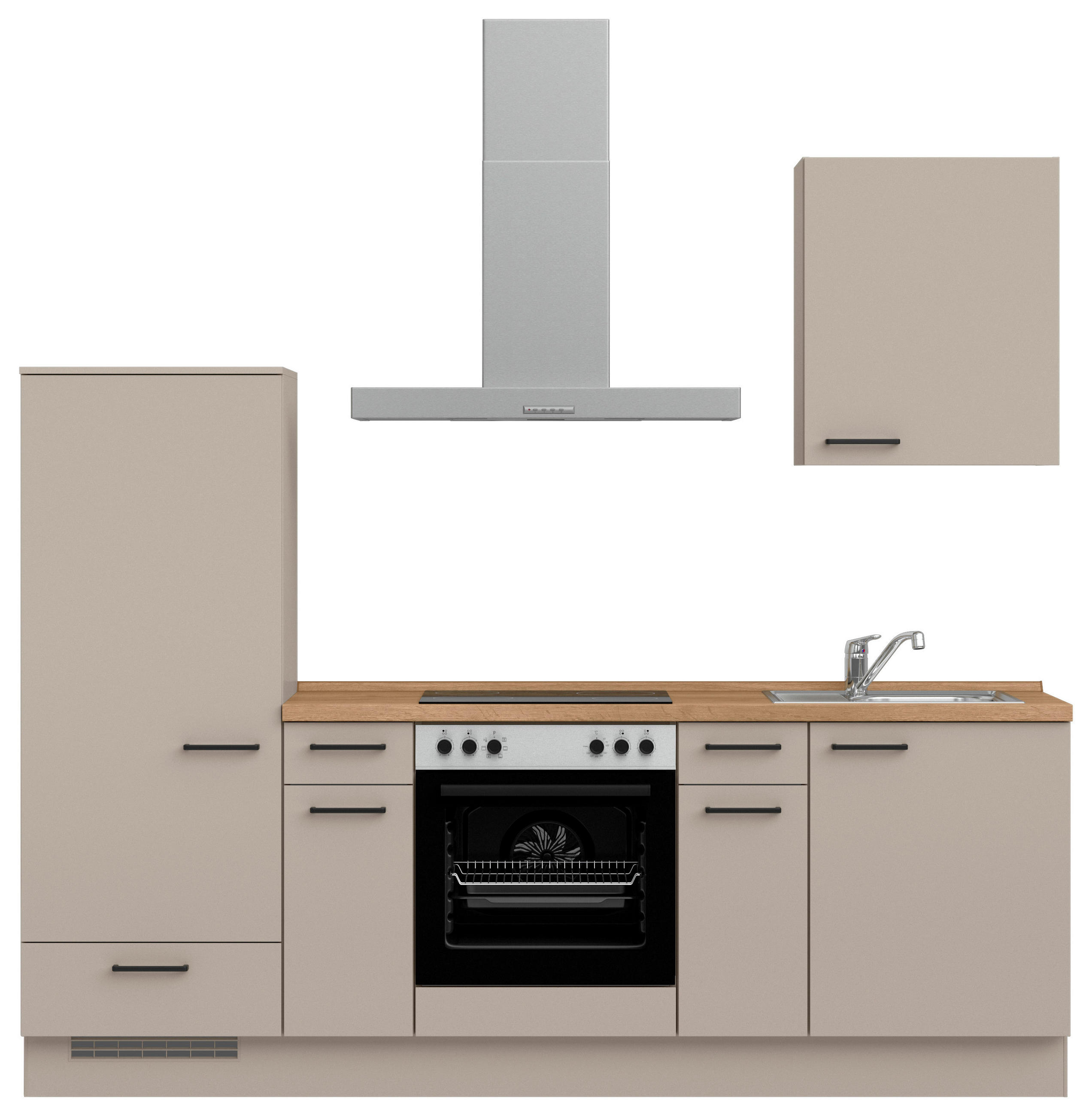 KÜCHENBLOCK Easytouch 240 cm  in Eichefarben, Sandfarben  - Sandfarben/Eichefarben, MODERN, Holzwerkstoff/Metall (240cm) - Nobilia