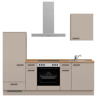 KÜCHENBLOCK Easytouch 240 cm  in Eichefarben, Sandfarben  - Sandfarben/Eichefarben, MODERN, Holzwerkstoff/Metall (240cm) - Nobilia