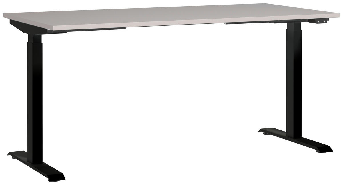 SCHREIBTISCH höhenverstellbar  - Kaschmir/Schwarz, MODERN, Holzwerkstoff/Metall (160/80/72-120cm) - Germania