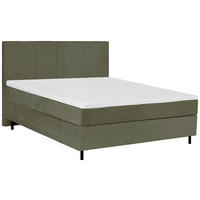 BOXSPRINGBETT 120/200 cm  in Dunkelgrün  - Dunkelgrün/Schwarz, Design, Textil/Metall (120/200cm) - Welnova