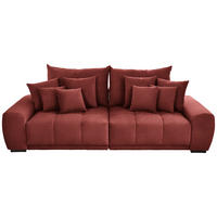 BIGSOFA in Samt Hellrot  - Hellrot/Schwarz, Konventionell, Holz/Textil (280/67/120cm) - Carryhome