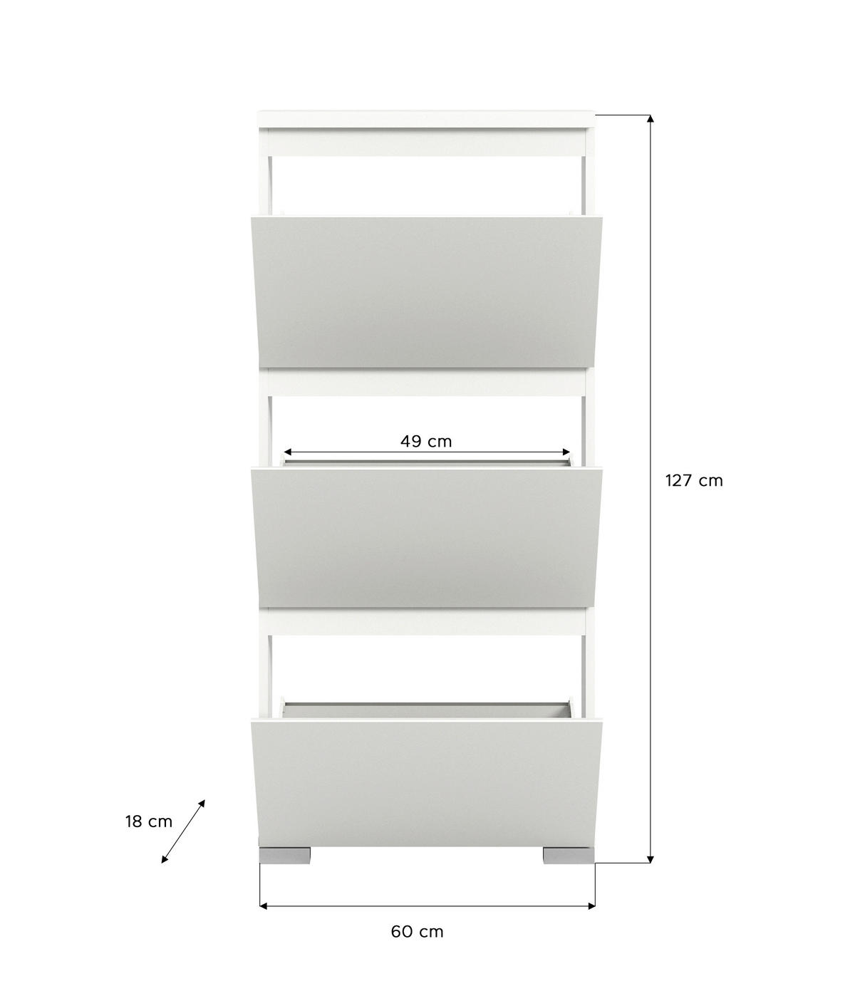 OMARA Z LOPUTAMI ZA ČEVLJE bela - srebrne barve/bela, Moderno, leseni material (60/133/18cm) - Mömax