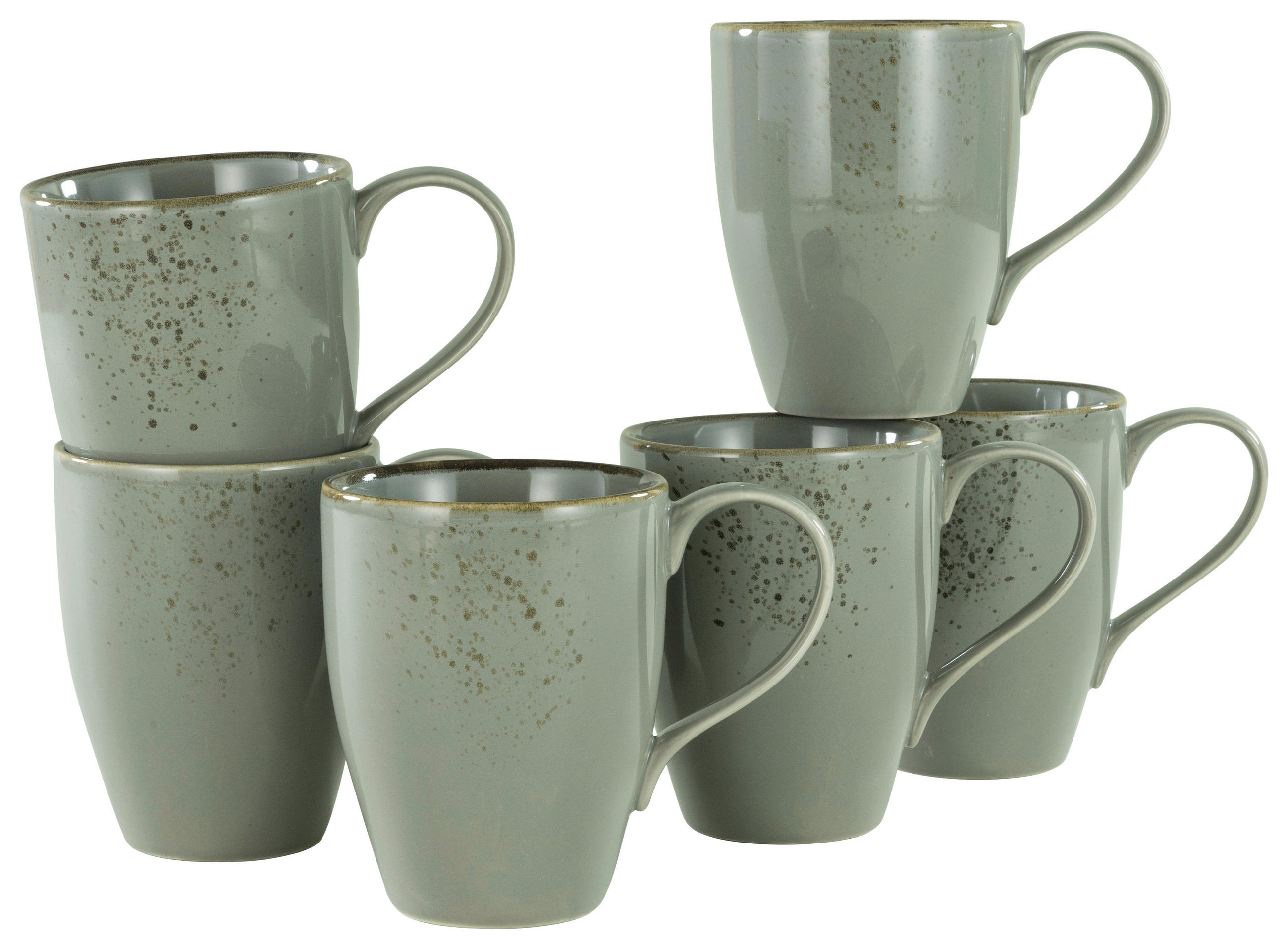 KAFFEEBECHERSET 6-teilig  - Grau, Trend, Keramik (300ml) - Creatable
