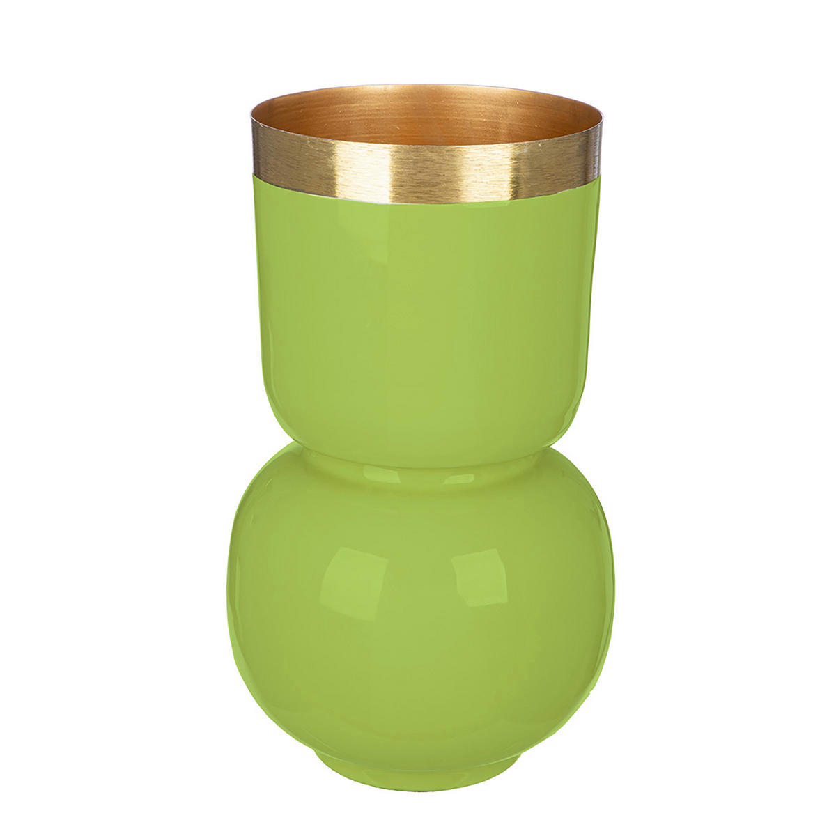 DEKOVASE  - Goldfarben/Hellgrün, LIFESTYLE, Metall (18/31,5cm)