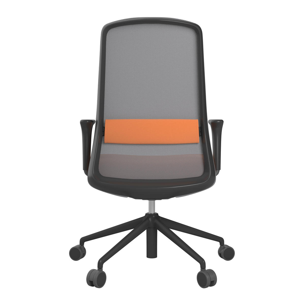 DREHSTUHL Grau, Orange, Schwarz  - Schwarz/Orange, MODERN, Kunststoff/Textil (70/103-115/70cm)