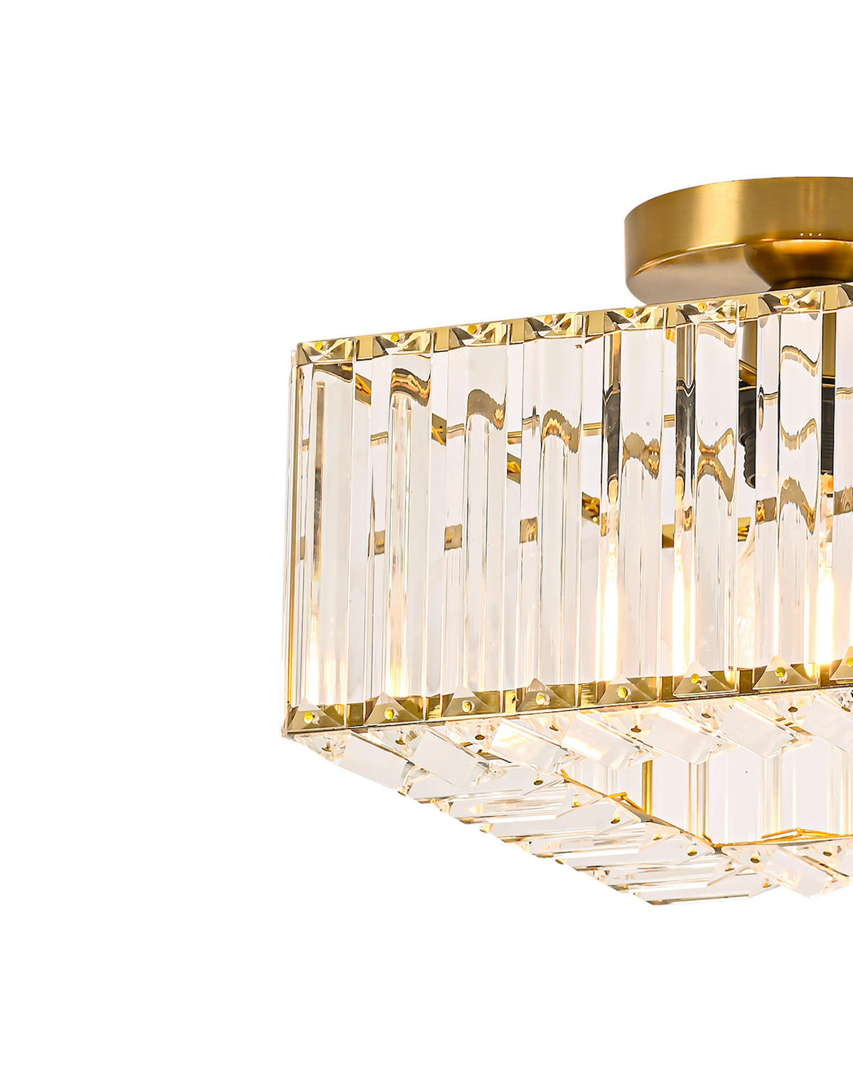 DECKENLEUCHTE     - Goldfarben, KONVENTIONELL, Glas (19.3/24.5/24.5cm)